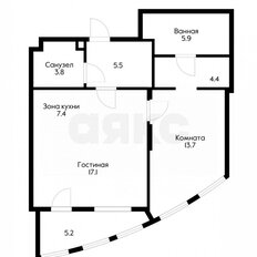 Квартира 60,4 м², 2-комнатная - изображение 2