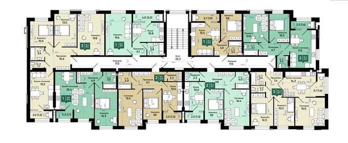 72 м², 3-комнатная квартира 3 400 000 ₽ - изображение 75