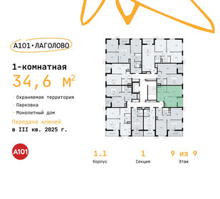 34,6 м², 1-комнатная квартира 4 637 108 ₽ - изображение 11