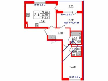 53,2 м², 2-комнатная квартира 12 000 455 ₽ - изображение 21