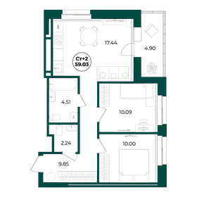 53,3 м², 2-комнатная квартира 4 500 000 ₽ - изображение 76