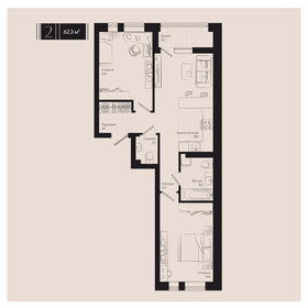 62,3 м², 2-комнатная квартира 10 715 600 ₽ - изображение 22