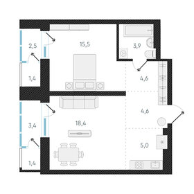 52,2 м², 2-комнатная квартира 6 900 000 ₽ - изображение 67