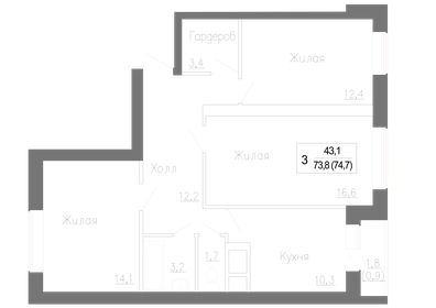 91,1 м², 4-комнатная квартира 13 000 000 ₽ - изображение 1