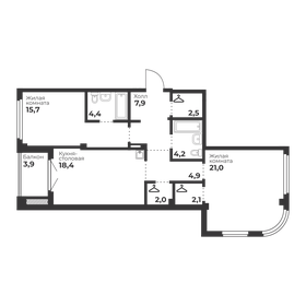 204 м², 5-комнатная квартира 21 000 000 ₽ - изображение 69