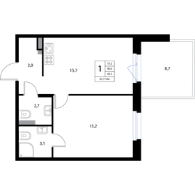 43 м², 2-комнатная квартира 7 310 000 ₽ - изображение 51