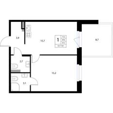 Квартира 43,2 м², 2-комнатная - изображение 2