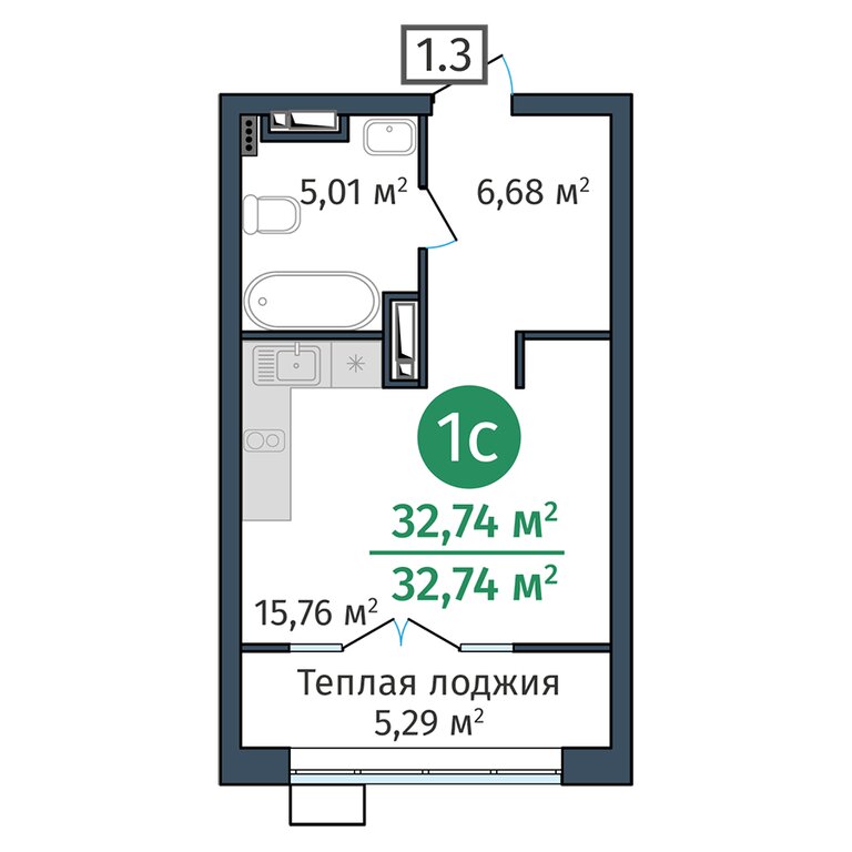 Варианты планировок ЖК DOK - планировка 7