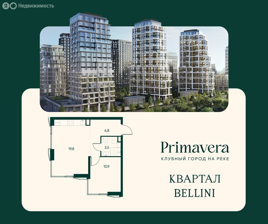 Варианты планировок ЖК «Клубный город на реке Primavera» - планировка 6