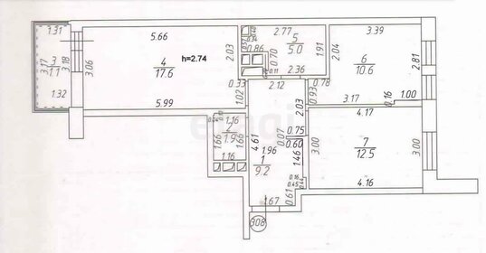 Квартира 56,8 м², 3-комнатная - изображение 1