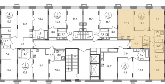 Квартира 87,4 м², 3-комнатная - изображение 2