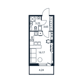 24,3 м², квартира-студия 4 185 888 ₽ - изображение 38