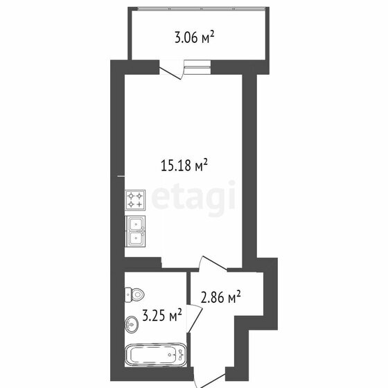 21,1 м², квартира-студия 4 219 000 ₽ - изображение 1