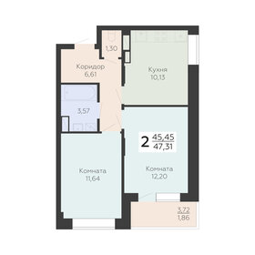 46 м², 2-комнатная квартира 5 850 000 ₽ - изображение 58