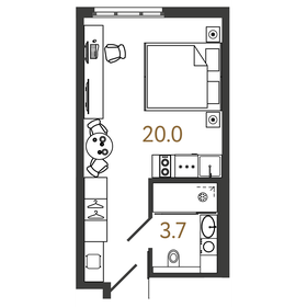 23,7 м², апартаменты-студия 9 200 000 ₽ - изображение 30