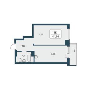 Квартира 44,7 м², 1-комнатная - изображение 1
