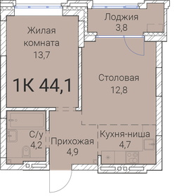 44 м², 1-комнатная квартира 8 401 800 ₽ - изображение 35