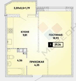 Квартира 40 м², 1-комнатная - изображение 1