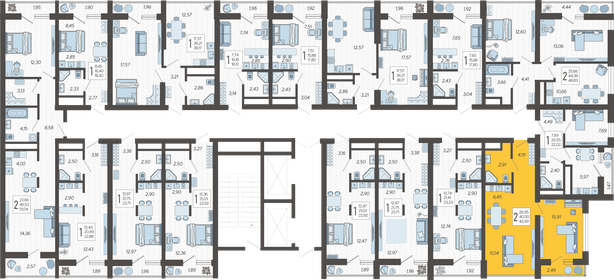 43 м², 2-комнатная квартира 15 652 659 ₽ - изображение 27