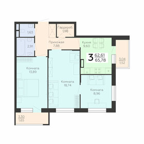 68 м², 3-комнатная квартира 5 750 000 ₽ - изображение 65