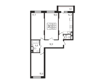 72,8 м², 3-комнатная квартира 13 200 000 ₽ - изображение 121