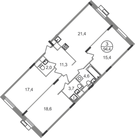 92,6 м², 3-комнатная квартира 21 297 720 ₽ - изображение 47