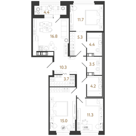 86,2 м², 3-комнатная квартира 29 568 064 ₽ - изображение 59