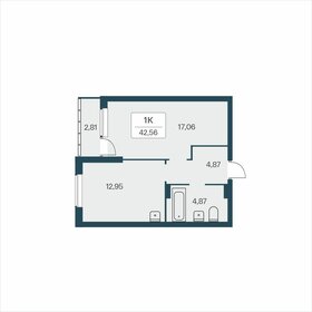 Квартира 42,6 м², 1-комнатная - изображение 1
