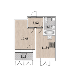 Квартира 33,3 м², 1-комнатная - изображение 2