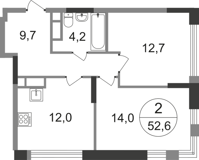 52,6 м², 2-комнатная квартира 14 868 058 ₽ - изображение 1