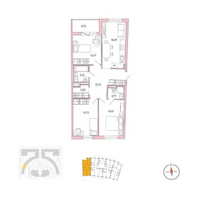 79,5 м², 3-комнатная квартира 18 837 160 ₽ - изображение 22