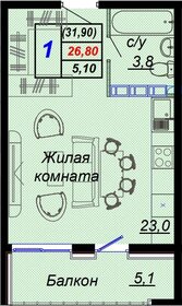 32 м², 1-комнатная квартира 12 200 000 ₽ - изображение 56