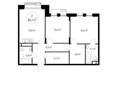 74,7 м², 2-комнатная квартира 24 000 000 ₽ - изображение 64