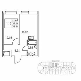 Квартира 34 м², 1-комнатная - изображение 1