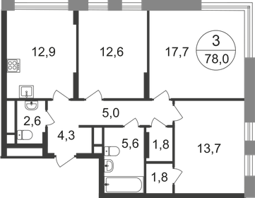 76,2 м², 3-комнатная квартира 17 000 000 ₽ - изображение 49