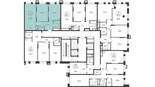 105,3 м², 2-комнатная квартира 16 900 000 ₽ - изображение 77