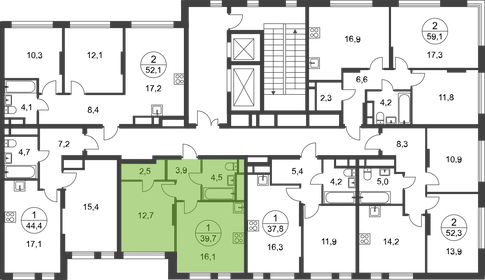 37,8 м², 1-комнатная квартира 12 644 829 ₽ - изображение 18