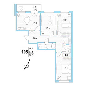 101,6 м², 3-комнатная квартира 33 231 328 ₽ - изображение 9