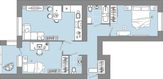 64 м², 3-комнатная квартира 6 045 130 ₽ - изображение 6