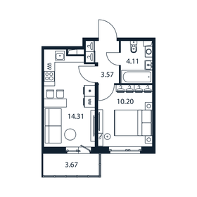 31,1 м², 1-комнатная квартира 4 500 000 ₽ - изображение 96