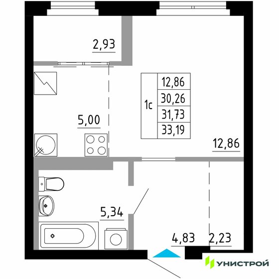 39,4 м², 1-комнатная квартира 5 452 203 ₽ - изображение 59