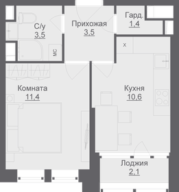 Квартира 31,4 м², 1-комнатная - изображение 1