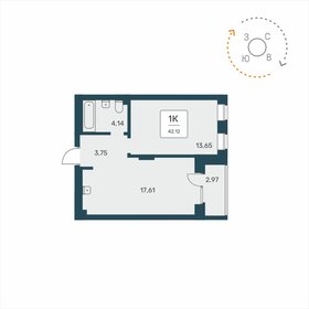 42,1 м², 1-комнатная квартира 5 950 000 ₽ - изображение 7