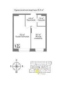 Квартира 35,8 м², 1-комнатная - изображение 1