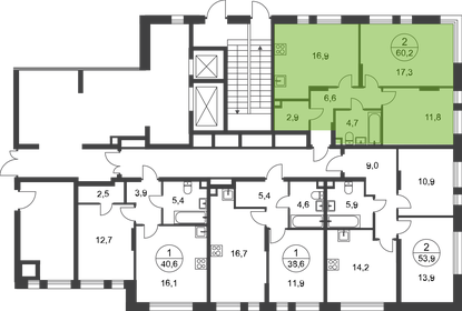 59,1 м², 2-комнатная квартира 16 848 418 ₽ - изображение 58