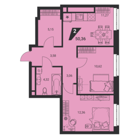 51,9 м², 2-комнатная квартира 7 303 368 ₽ - изображение 15