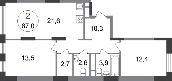 68 м², 2-комнатная квартира 16 000 000 ₽ - изображение 25