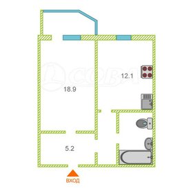 Квартира 43,2 м², 1-комнатная - изображение 1