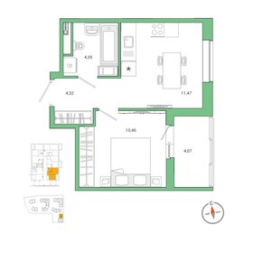 Квартира 32,2 м², 1-комнатная - изображение 1