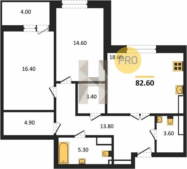 82,6 м², 2-комнатная квартира 10 738 000 ₽ - изображение 17